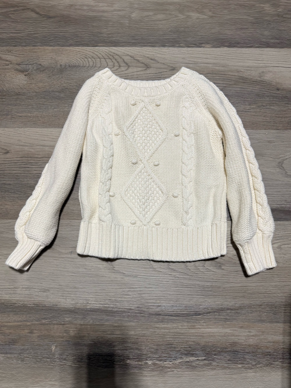Kids GAP Off-White Cable Knit Scoop Neck Sweater